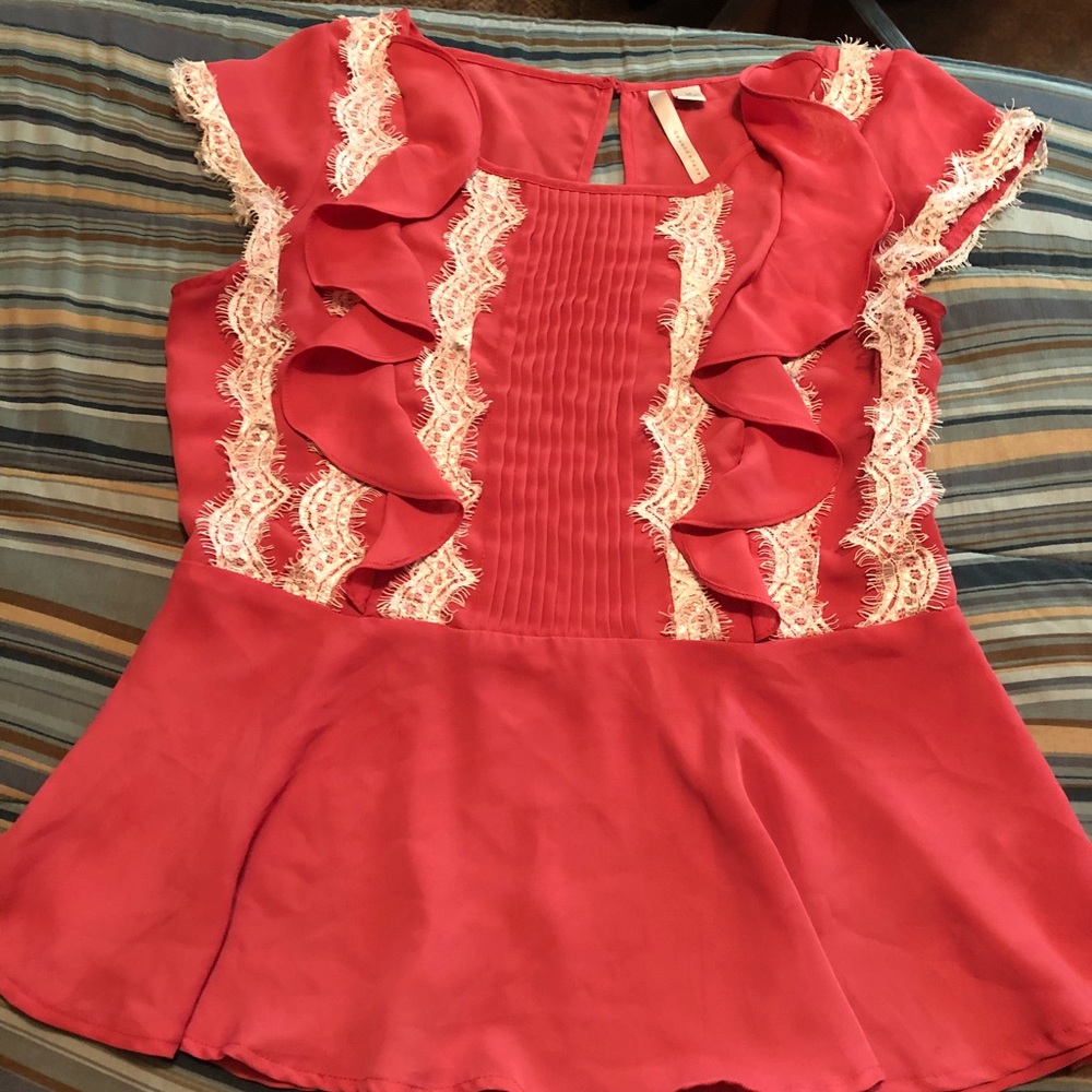 Pink and white blouse